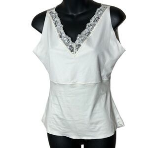 Spanx hide and sleek lace v neck camisole Shapewear tank top large smoothing
